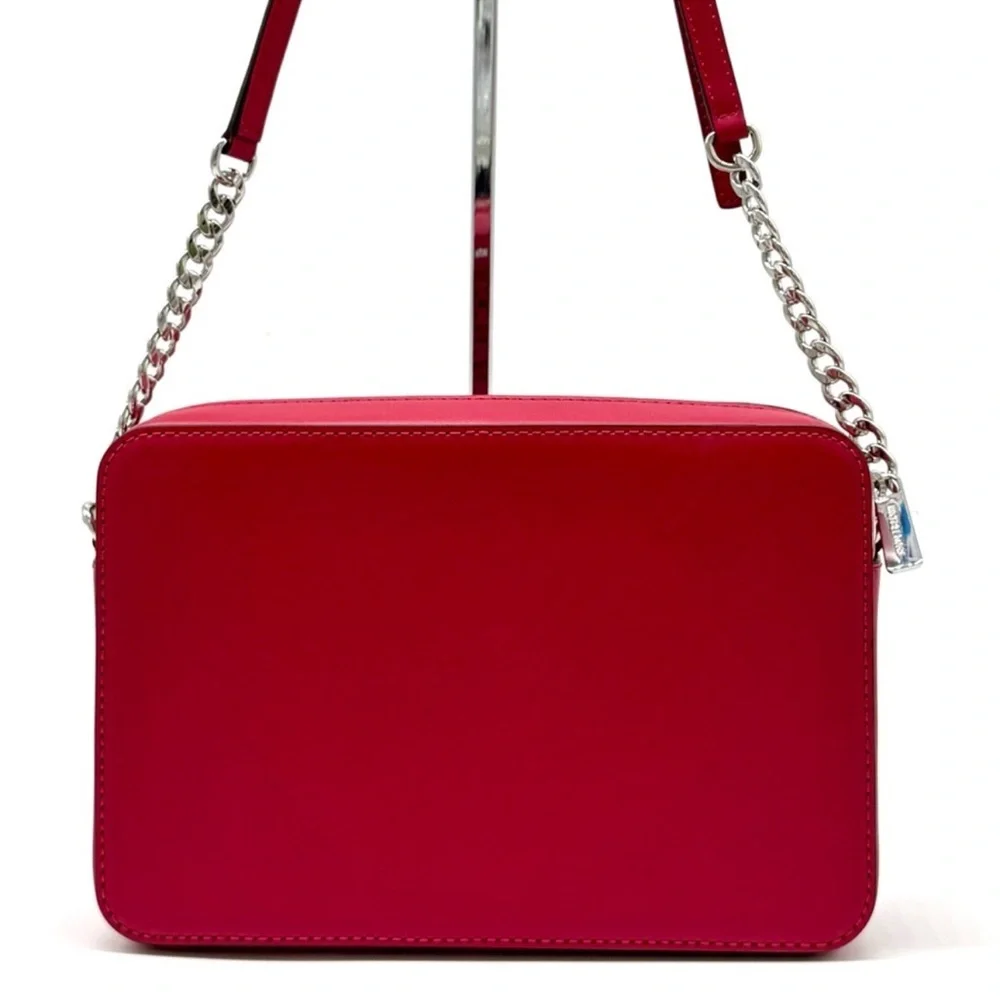 Michael Kors Jet Set Large Woven Crossbody Bag - Dark Raspberry